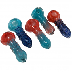 3" 2 Tone Frit & R4 Twisted Art Hand Pipe (Pack of 5) - [ZD116]